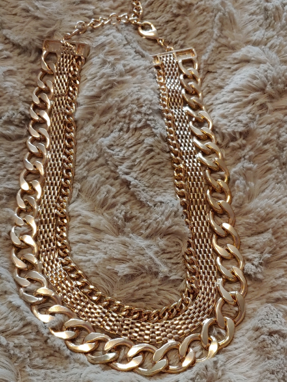 Aldo Gold-Tone Multi-Chain Statement Necklace - Picture 2 of 3